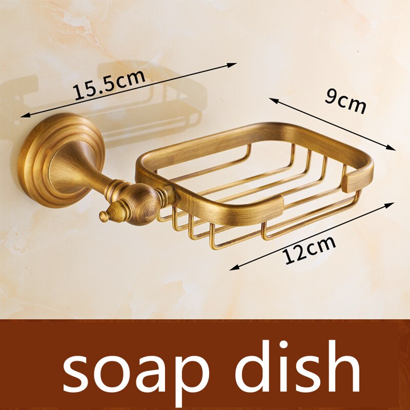 Ensemble d'accessoires de salle de bain en laiton brossé, ensemble d'accessoires de salle de bain solide, produits muraux, ensembles de matériel de bain Antique, brosse en Bronze huilé: soap net