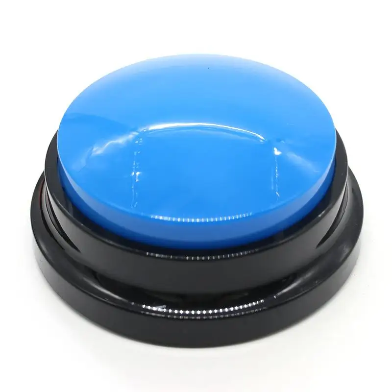 Dog Cat Communication Buttons Voice Recording Button for Pet Training Buzzer 30 Second Record Playback Interactive Pet Toys: black