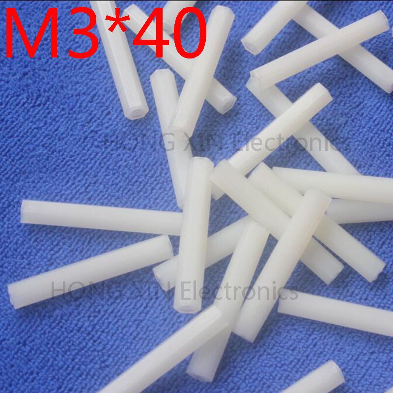 M3*40 40mm 1 pcs white nylon Hex Female-Female Standoff Spacer Threaded Hexagonal Spacer Standoff Spacer brand plastic screw