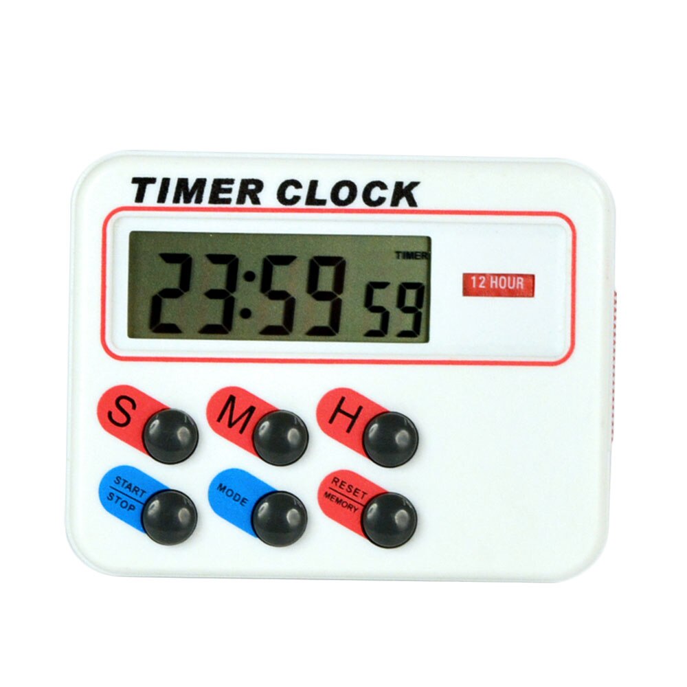 Magnetische LCD Digital Kitchen Countdown 24 Uur Timer Met Stand Wit Praktische Studie Douche Koken Ei Bureau Timer Wekker