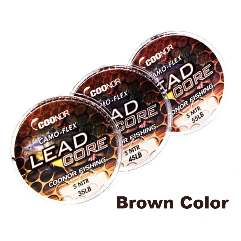 Sedal de pesca de plomo trenzado de 5m 35lb 45lb 55lb, Sedal líder de carpa, línea principal de pesca gruesa de carpa, aparejos de pesca