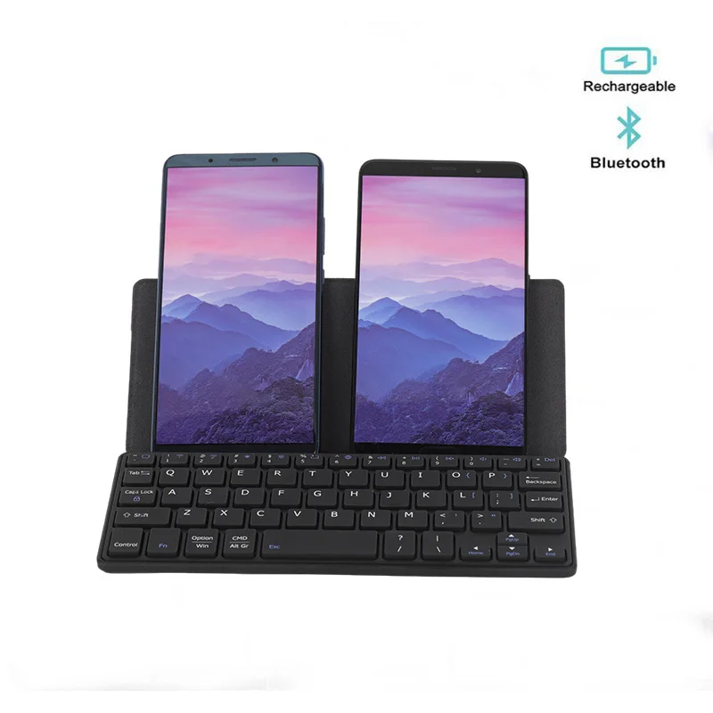 Mcbazel Oplaadbaar opvouwbaar bluetooth-toetsenbord, draagbaar opvouwbaar draadloos tri-toetsenbord met touchpad voor mobiele apparaten, compatibel met tablet/mobiele telefoon/pc, grijs Mcbazel Oplaadbaar opvouwbaar bluetooth-toetsenbord, draagbaar opvouwbaar draadloos tri-toetsenbord met touchpad voor mobiele apparaten, compatibel met tablet/mobiele telefoon/pc, grijs