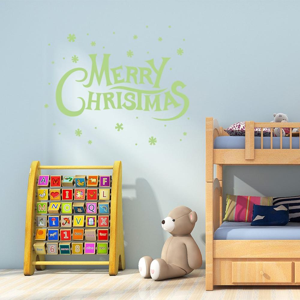 Wesołych świąt świecące naklejki naklejka Dom dekoracje sufit fluorescencyjne Diy ściana naklejki na pokoje dla dzieci sypialnia dla dzieci