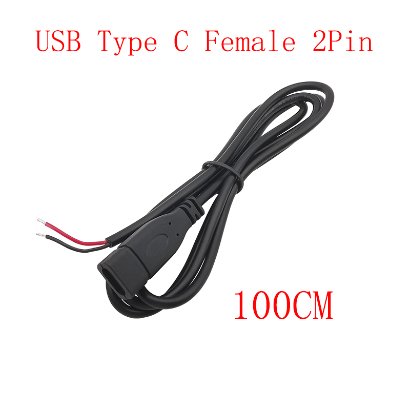 Cable de fuente de alimentación USB tipo C, adaptador de conector de enchufe macho y hembra de 2/4 pines para Cables de carga de datos, reparación de Cables DIY: Rojo / 10-19 Unids