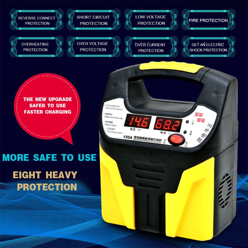 12V 24V Car And Motorcycle Battery Charger Full Intelligent Automatic Universal Battery Copper Charger