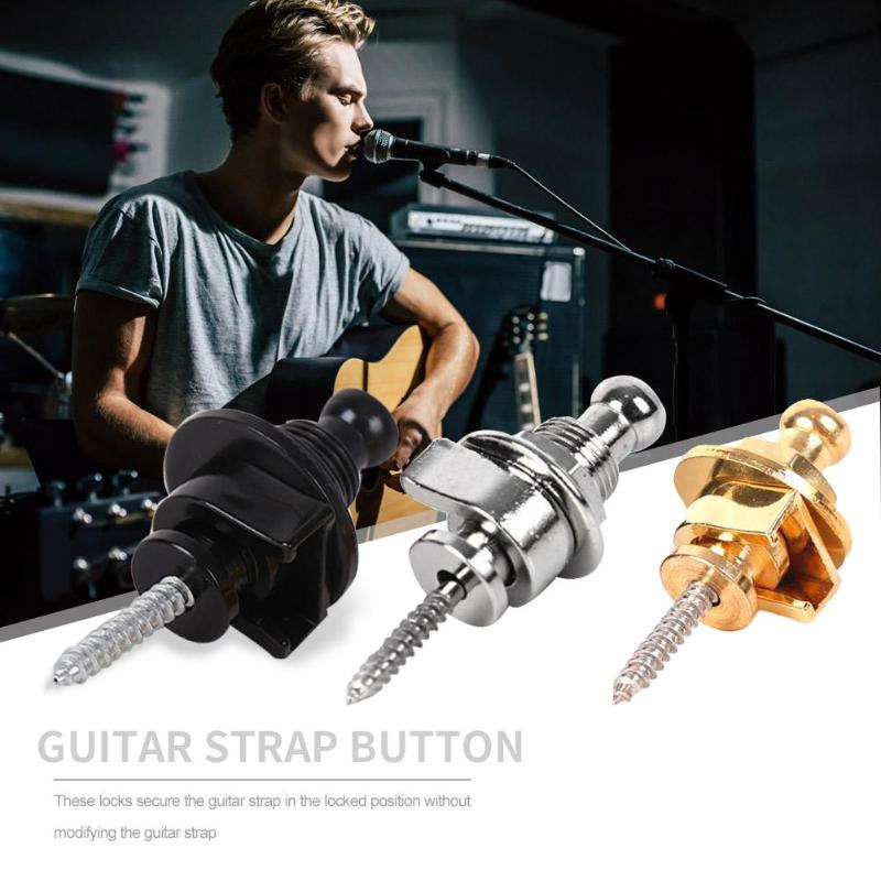 Alloy Copper Electric Guitar Strap Lock Button Anti-slip Belt Locks Nails Musical Instruments Accessories for Bass Guitar