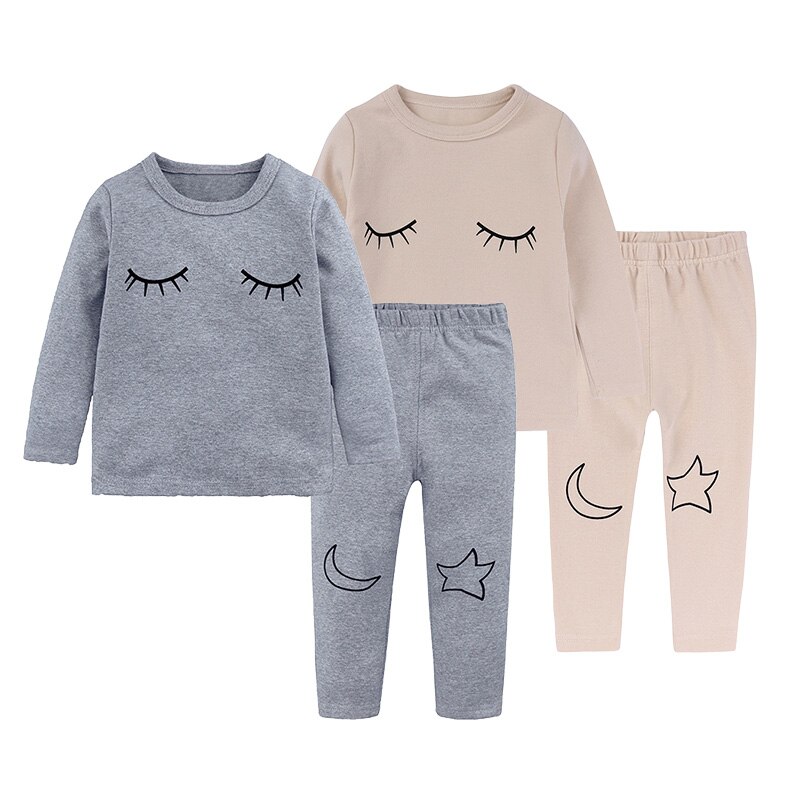 Baby Long Sleeve Pajamas Cotton Cartoon Children Pyjamas Clothing Sets Kids Clothes Suits Baby Girls Sleepwear Suit