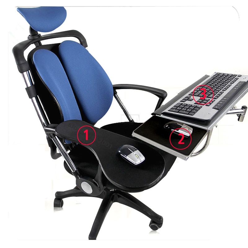 DL OK331-Soporte multifuncional para silla de movimiento completo, soporte para teclado, alfombrilla de ratón para mesa de ordenador portátil perezosa