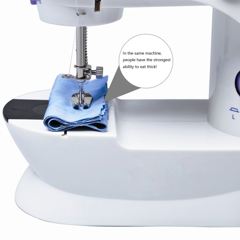Mini Elektrische Handheld Nähmaschine Dual Geschwindigkeit Einstellung Mit Licht Fuß Doppel Themen Pendal Automatische NäHenne Maschine