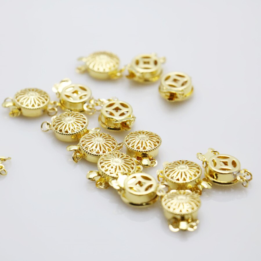 10PCS Fitting Accessory Snap 2Row Button Clasp Metal Accessory Silver-plate For Necklace Bracelet Machining Women Jewelry Making