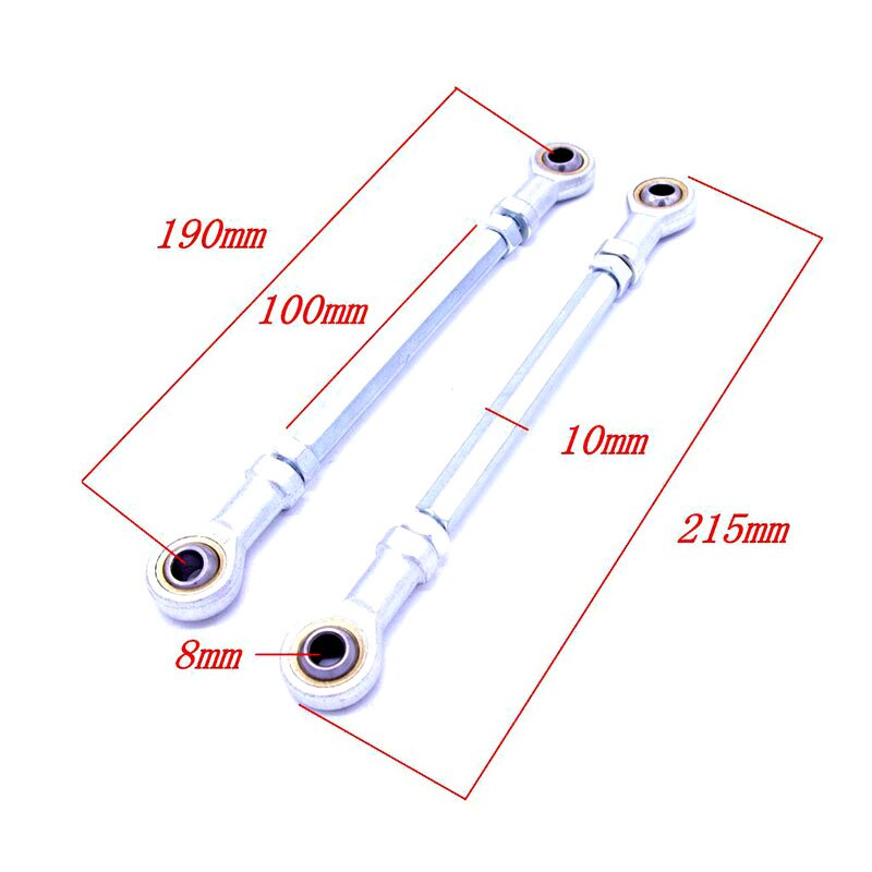 Kit de rotule de direction, 180/190mm, 8mm, pour Mini, pièces de vélo électrique, 49cc, pour vtt, Go Kart, Buggy: 190MM