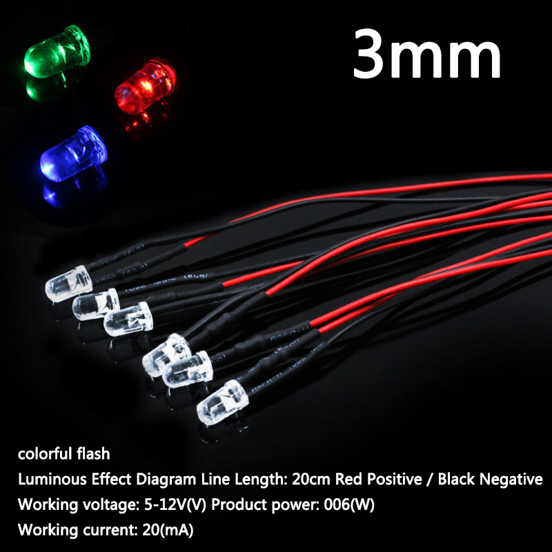 Luces LED de 10 piezas para coche de control remoto, accesorio de 3mm/5mm, 12v para 1/10 RC Crawler Drift Car TRX4 Defender AXIAL SCX10 D90 1/14 Tamiya RC Truck Scania Actros Part: Amarillo claro