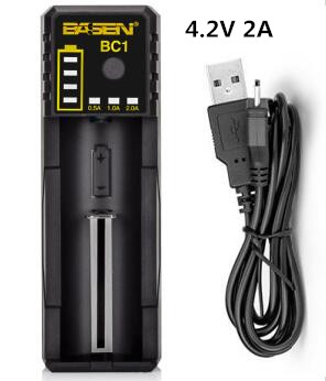 BASEN 18650 Battery Charger for 1.2V 3.7V 3.2V 18650 26650 21700 18350 AA AAA lithium NiMH battery smart charger 5V 2A plug: BC-1-1
