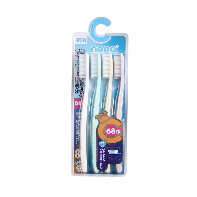 NONA4 pieza de cepillo de dientes grande para adultos de cabeza larga de pelo suave Corea comodidad dientes cepillo de limpieza súper Oral: Default Title