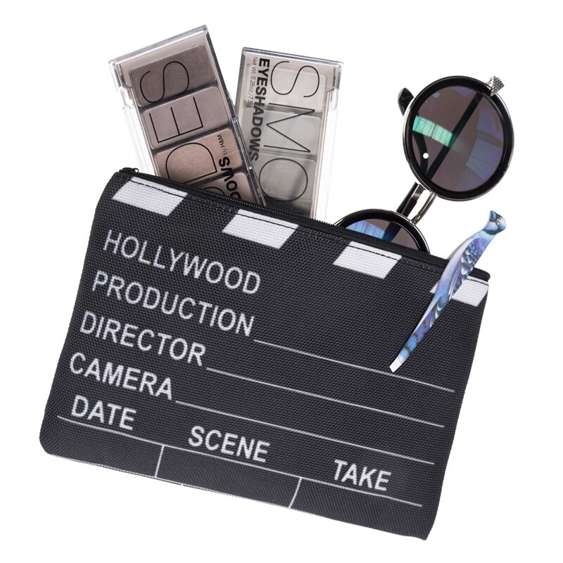 Jom Tokoy 3D Printing claps Black Necessaries for Travelling Organizer Makeup Women Letter Cosmetic Bags with Zipper