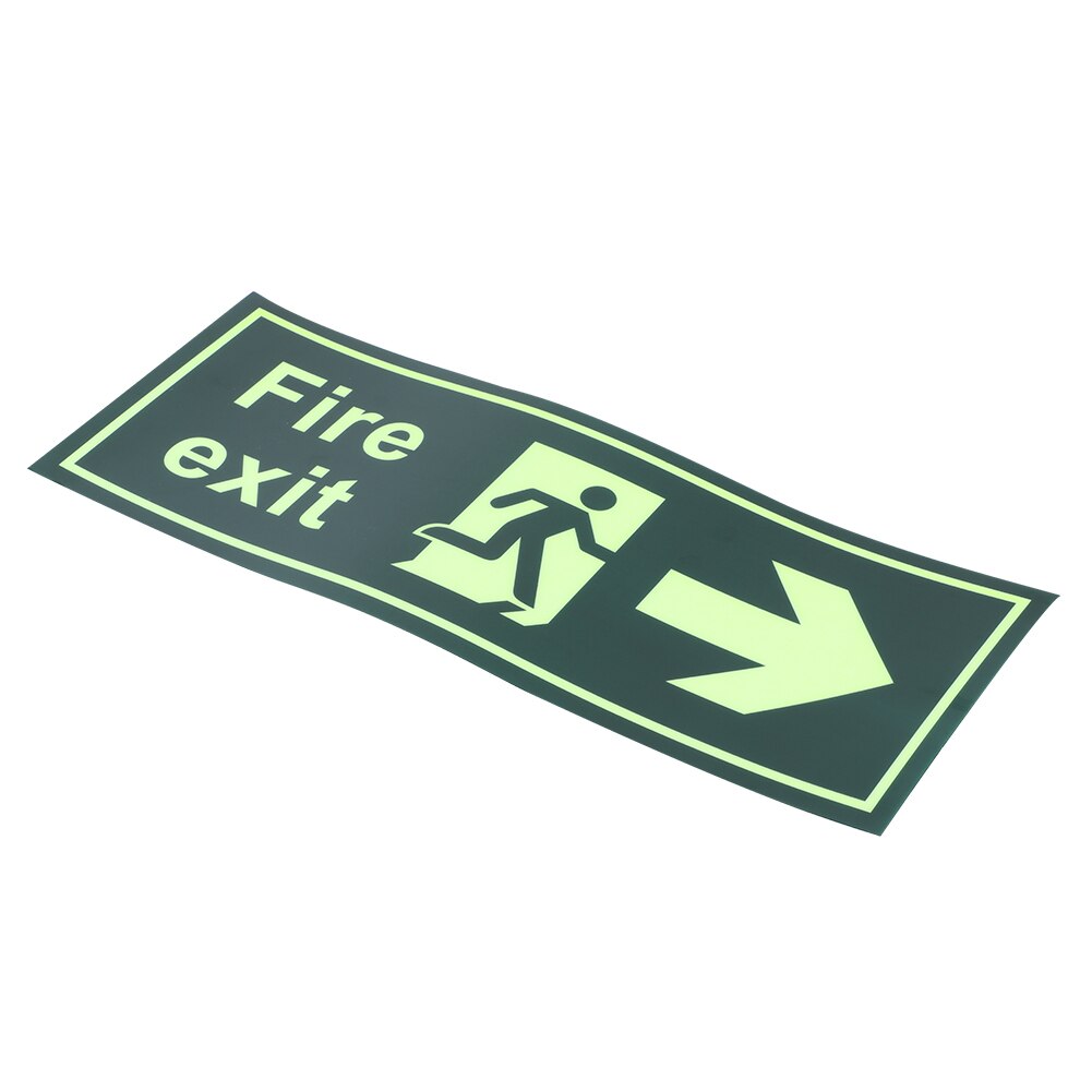 2Pcs Luminous Self-Adhesive Safety Warning Sign Sticker Safety Fire Exit Signs with Direction