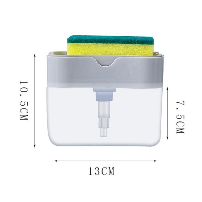 Dubbele Laag Keuken Plastic Zeepdispenser 2 In 1 Spons Doos Met Spons Zeepdispenser Spons Scrubber Spons Rack Houder case