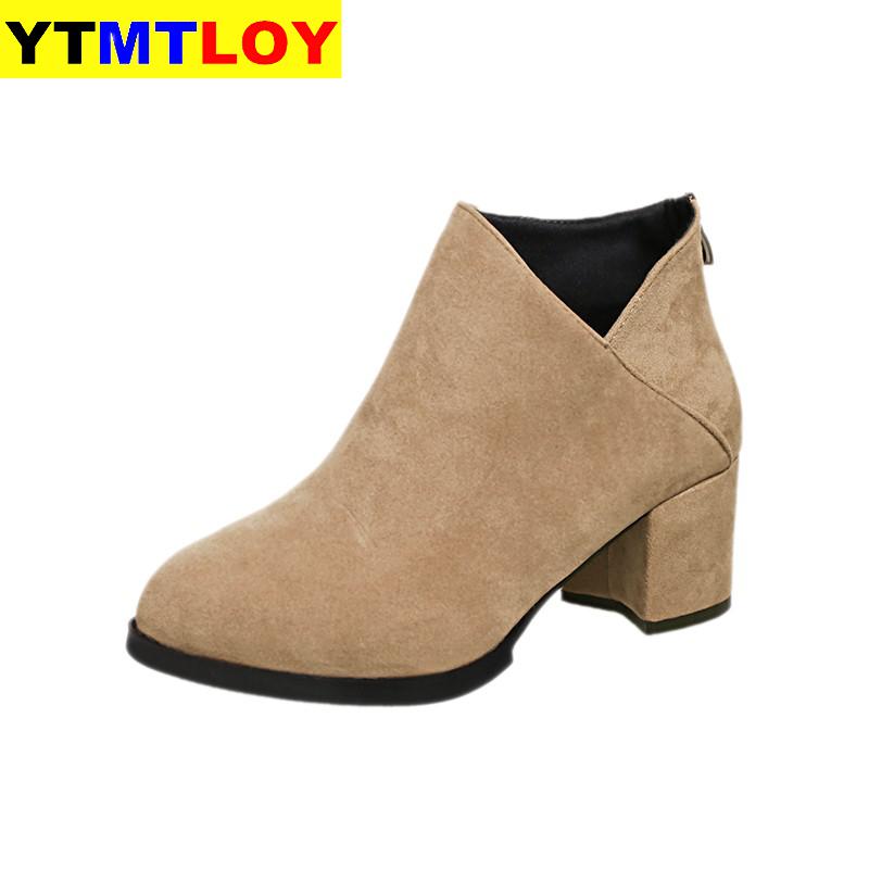 Vrouwen Mode Bruin Herfst & Winter Enkellaarsjes Lady Casual Straat Enkel Laarzen Vrouwelijke Koel Laarzen Botas Femininas