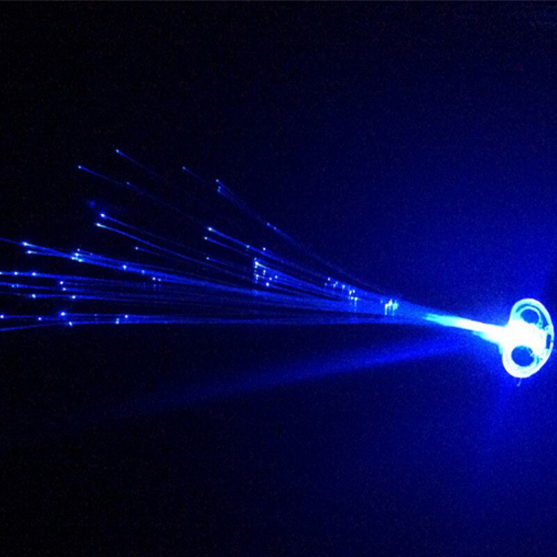 5 uds. Flash LED para el cabello con emisión de luz de fibra óptica trenzada Peluca de pelo brillante KTV suministros para fiestas de Halloween y graduación accesorios para el cabello: Blue