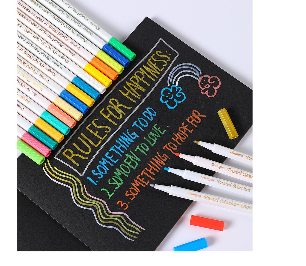 Guangna – stylo marqueur de peinture acrylique Pastel, 36 couleurs, pour bricolage, projets d&#39;artisanat Photo, Album Graffiti, ensemble de 12 ou 24 couleurs, séchage rapide, 6800