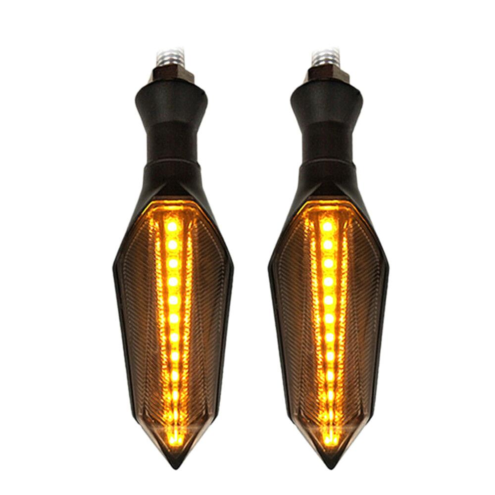 2PCS Motorcycle LED Turn Signal Light Tail Flasher Flowing Indicator Blinkers Flashers Amber Moto Accessories