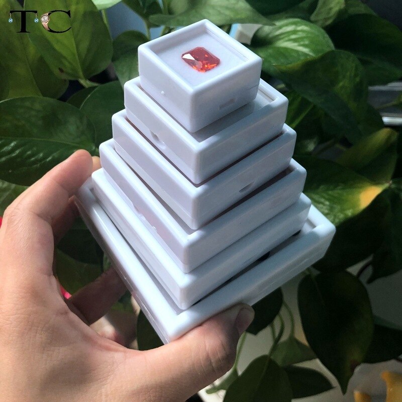 Plastic edelsteendoos vierkante losse diamant verpakkingsdoos edelsteendoos kralen hanger organizer sieradendoos 5 stuks/partij