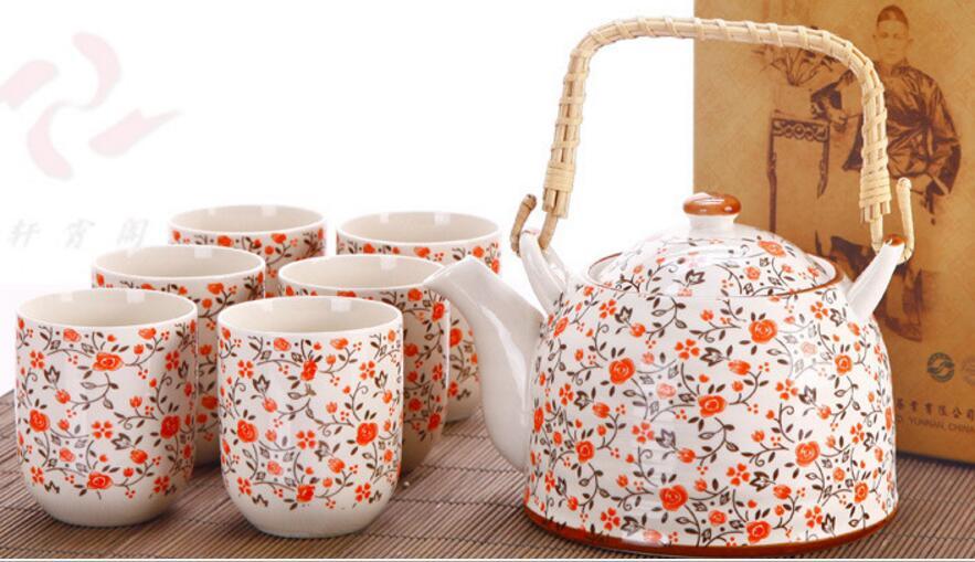 Keramikk 7 stk te sett  (1 tekanne seks tekopper) te sett drinkware kinesisk porselen kungfu te verktøy: C