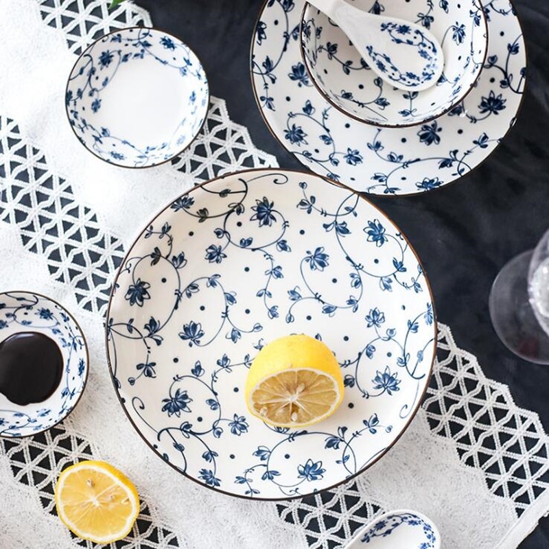 Japanse Stijl Keramische Keuken Plaat Servies Set Voedsel Gerechten Rijst Salade Noedels Kom Soep Keuken Cook Tool 1 Pc