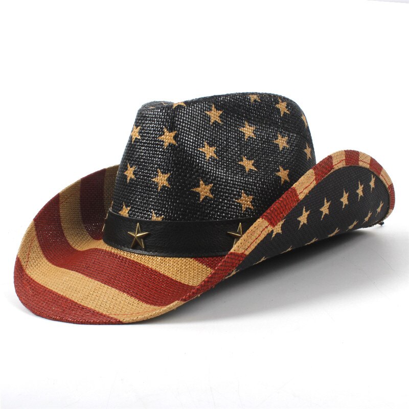 Women Men Straw Cowboy Hat Gentleman Western Sombrero Hombre Cowgirl Jazz Caps: C4-AYT