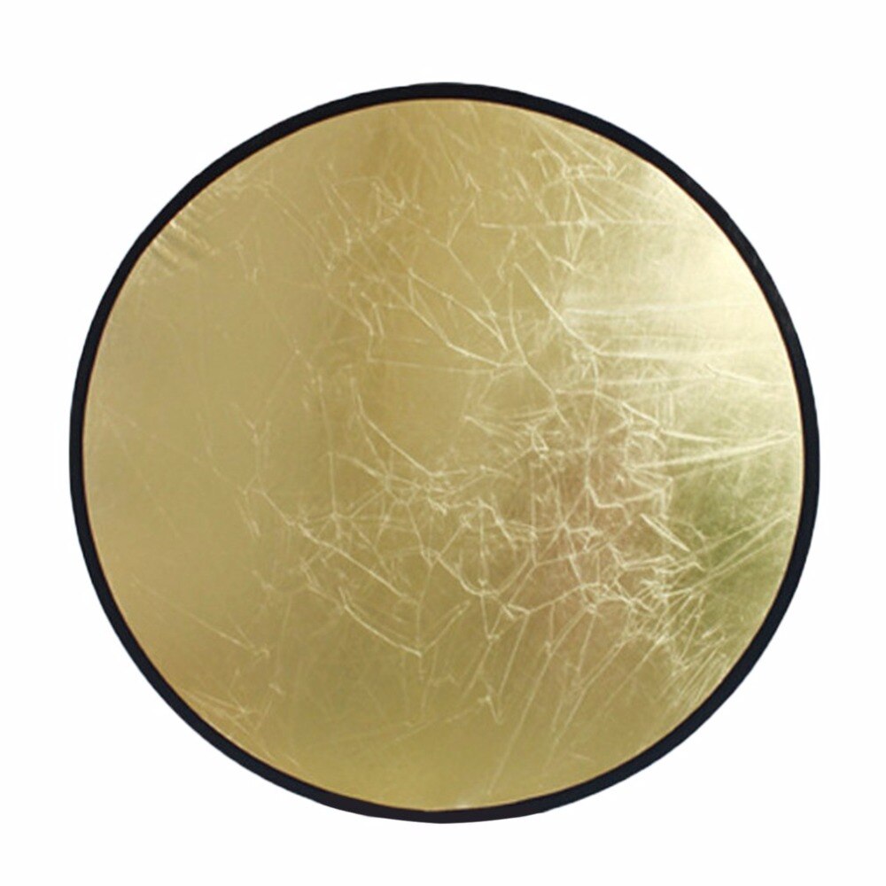 60cm 2 in 1 lichtreflector draagbare opvouwbare schijf fotografiereflector goud & zilver voor portretfotografie