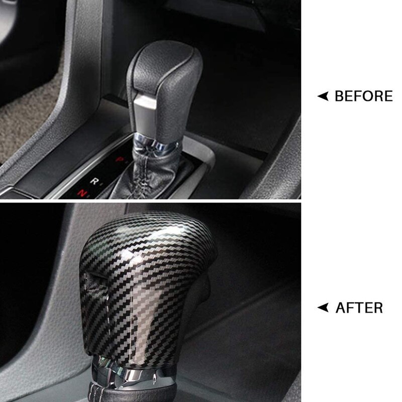 2Pcs/Set Carbon Fiber Style Gear Lever Shift Knob Grandado