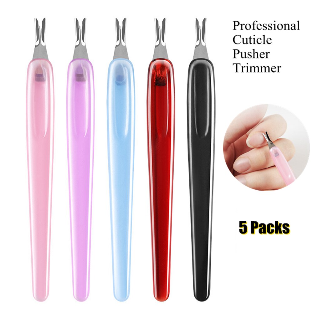 5PCS Premium Cuticle Trimmer, Cuticle Remover Applied for Manicure Pedicure, Dead Skin Fork with Stainless Steel U-Shaped Fork