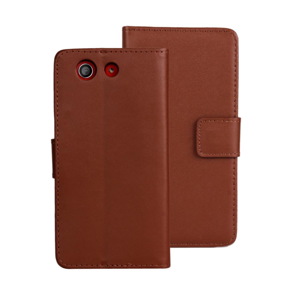 Pu nahkakotelo sony xperia  z3 compact  d5803 d5833 lompakkokotelolle retrosuojakotelo business capa fundas gg: Punaruskea / Ainoa tapaus