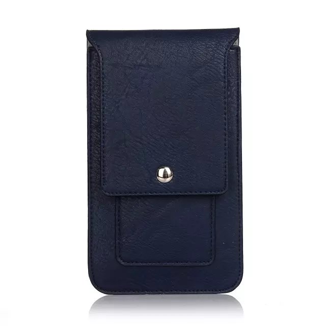 Dubbele zakken riem pouch holster heuptas nomu s30/s20/s10/oukitel k10000/u10/voor blackview bv6000/bv7000 pro/p2/iman victor: dark blue