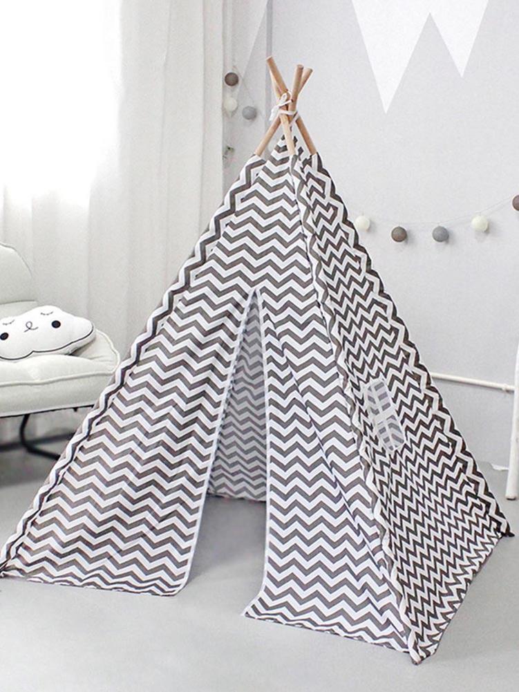 Kinderen Teepee Play Tent Opvouwbare Canvas Playhouse Tent Kinderen Tipi Driehoek Teepee Tent Voor Kids Play Game House Tenten