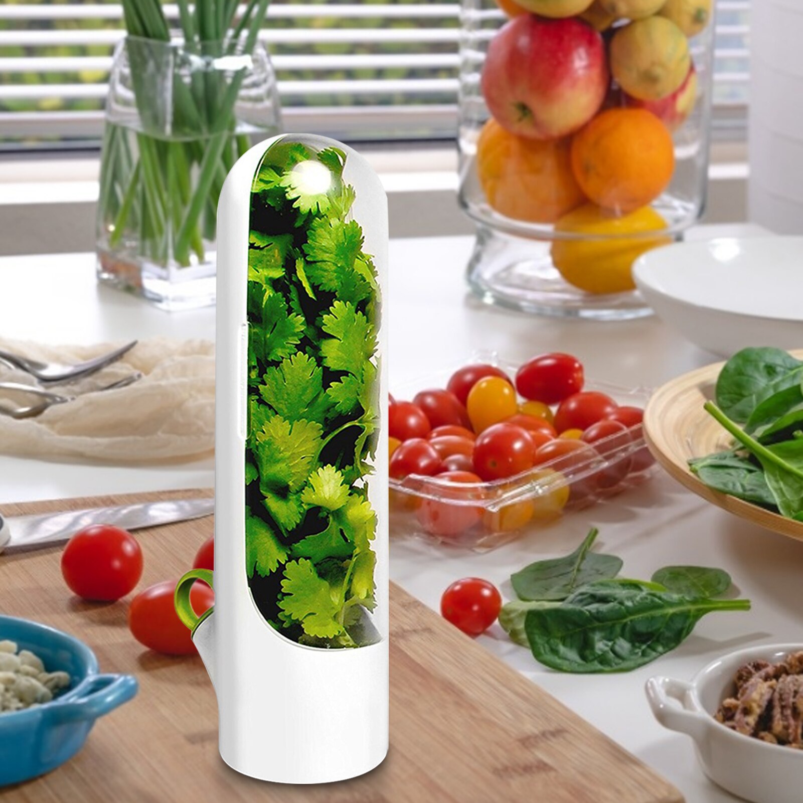 Premium Herb Keeper and Herb Storage Container,Keeps Greens and Vegetables Fresh for 2x Longer For Kitchen storage utensils