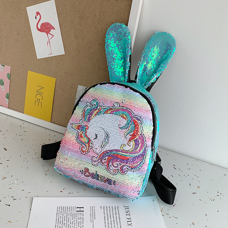 Variable farbe Pailletten Einhorn Rucksack mädchen holographische schule tasche glänzende student kleine rucksack kinder daypack Mochila: 6