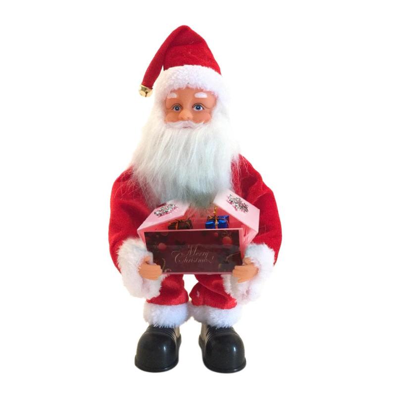 Christmas Electric Santa Claus Singing Doll Toy for Year Electric Christmas Doll Toy Navidad Xmas Decor: Pink