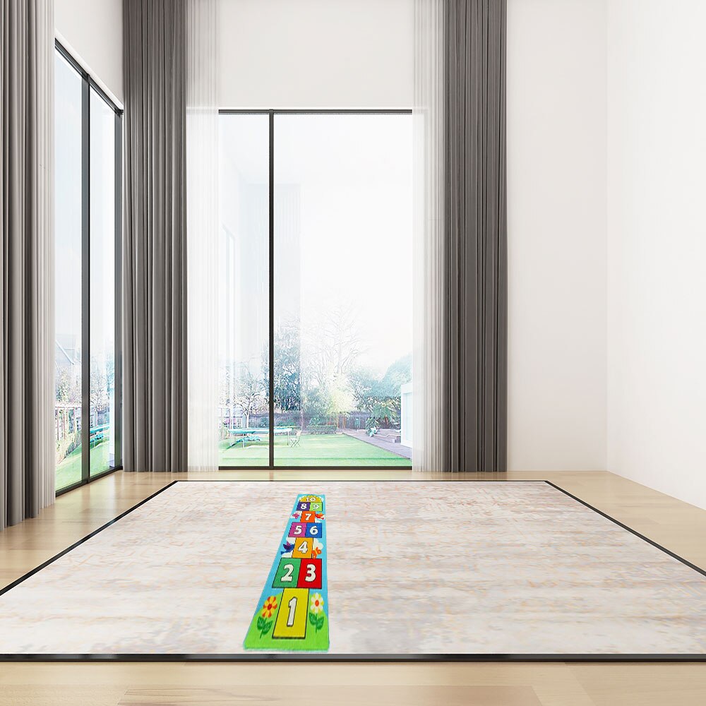 Hopscotch Grid Mat Play Space And Room Decor Machine WashableStrong Woven Floor Carpet, Children’s Classroom Bedroom Study