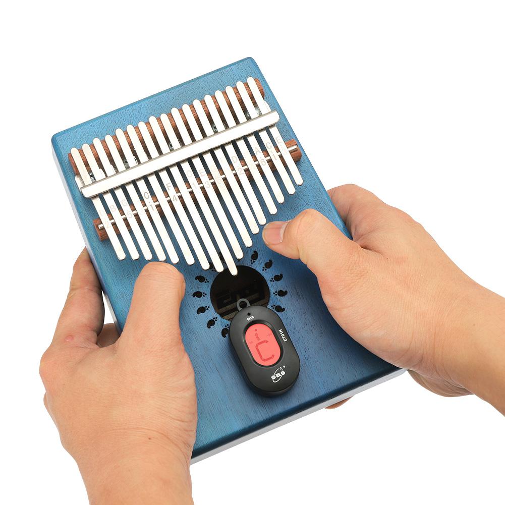 Et01k kalimba tuner 12 lige temperament auto-tune mode tuner til tommelfinger klaver mbira drejeadapter