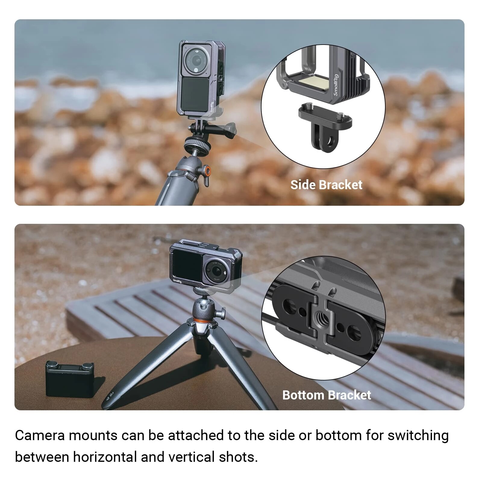 Smallrig Actie Camera Kooi Voor Dji Action 2 Power Combo Of Dual-Screen Combo W/Koud Schoen M4 en 1/4 &quot;Schroef Gaten 3661