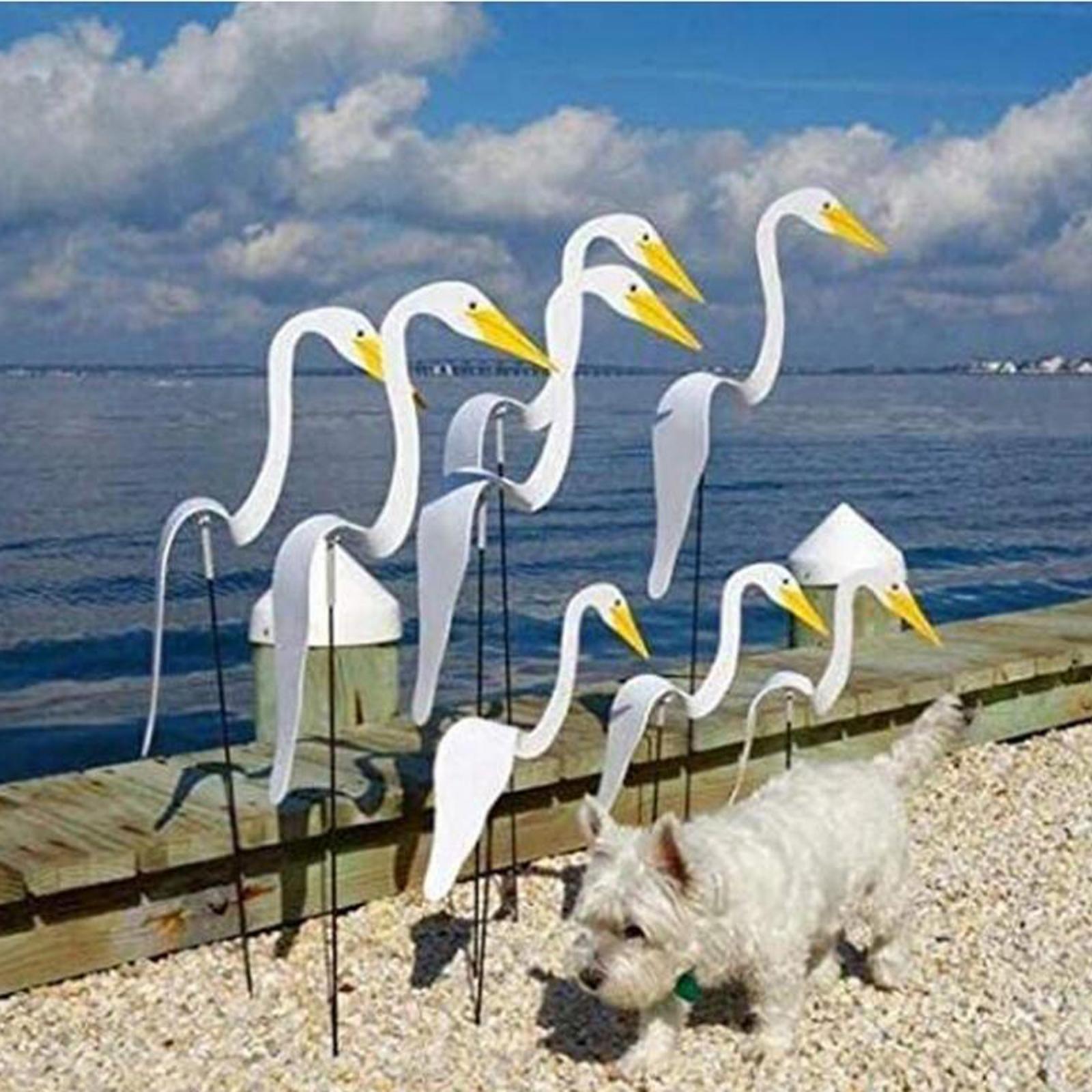 Flamingo Wind Spinner Swirl Vogel Grillige En Dynamische Vogel Draait Met De Lichte Tuin Breeze Voor Outdoor Yard Strand Zomer: White