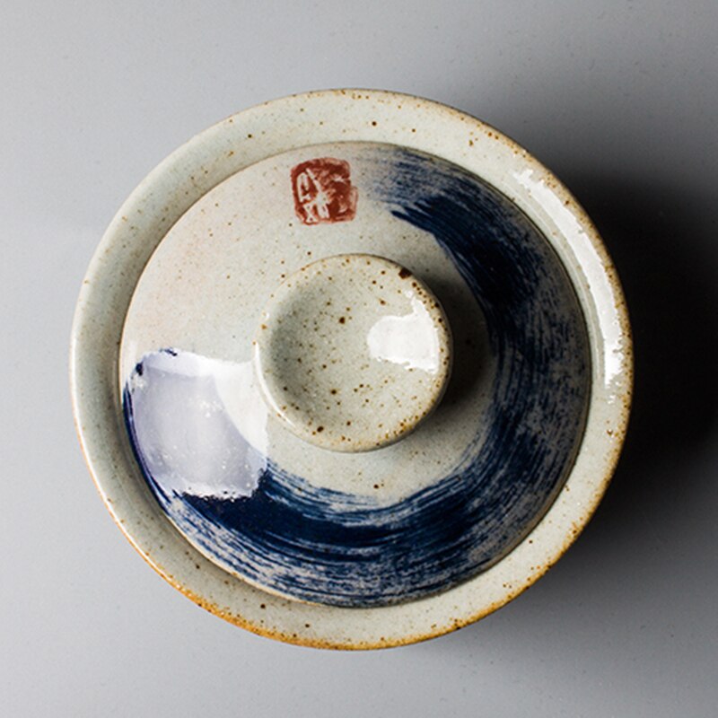 Zen håndmalet gaiwan til te-keramik terrin med låg testel kung fu te-ceremonisæt kaffekopper skåle vintage chawan 150ml
