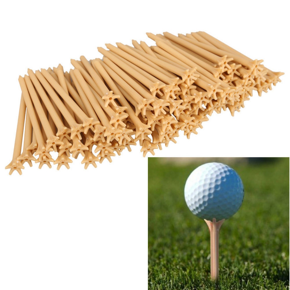 Plastic 100 Stks/pak Pack Professionele Wrijvingsloze Golf Tee Tarwe Golf Tees