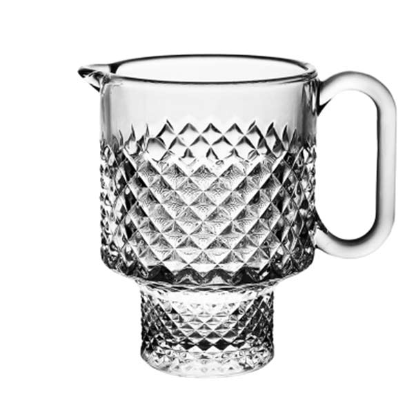 650ml frugt te glas kop øl glas krus stor kapacitet hjemme patry stabelbar udskåret juice vand kop med håndtag: Diamant