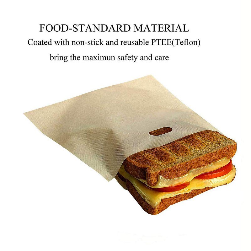 Toaster Bags Reusable -Nonstick Toast Bags for Heat Resistant , Perfect for Grilled Cheese Sandwiches, Chicken, Pizza, Pastries,