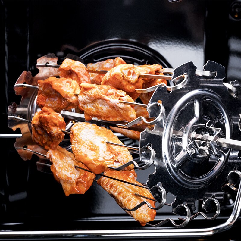 10 fork BBQ Steel Metal Roaster Rotisserie Skewers Needle Cage Oven Kebab Maker Grill Barbecue Without Middle Rotating Rod WF