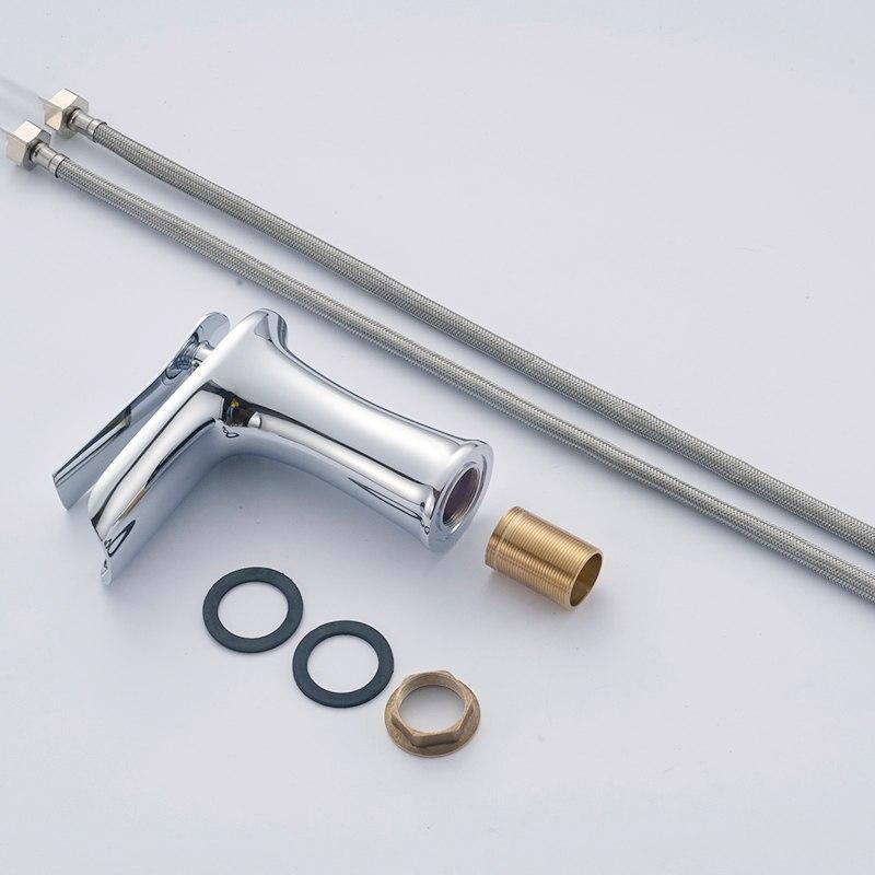 Basin Sink Faucet golden white chrome Single Handle Waterfall Bathroom Mixer Deck Mounted taps