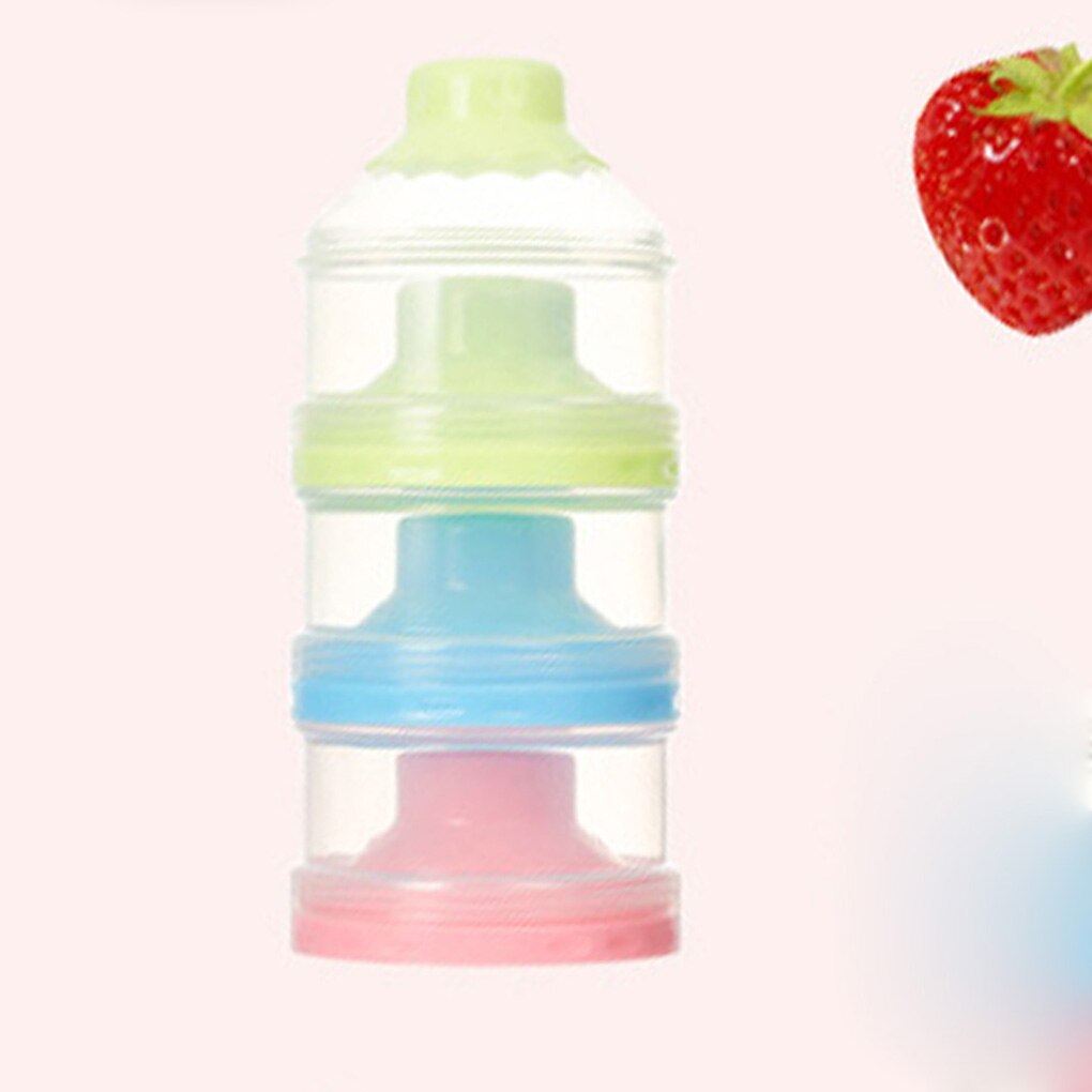 Three Grid Portable Milk Powder Bottle Formula Dispenser Food Container Box Baby Feeding Box Food Storage Box