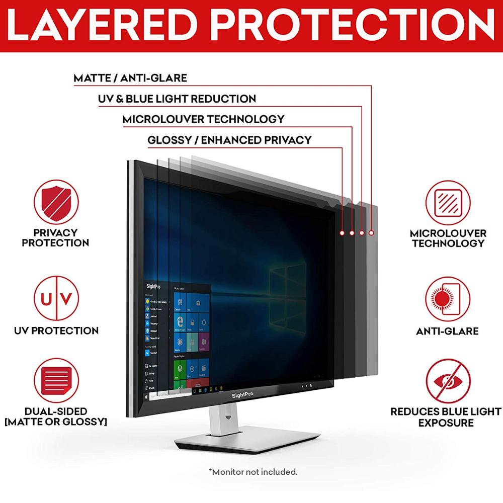 Protector de pantalla de privacidad para computadora de 24 pulgadas, filtro  de pantalla antirreflejos y antiarañazos